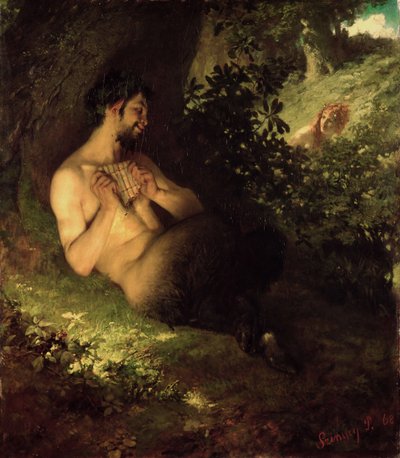 Faun und Nymphe, 1868 von Pál Szinyei Merse